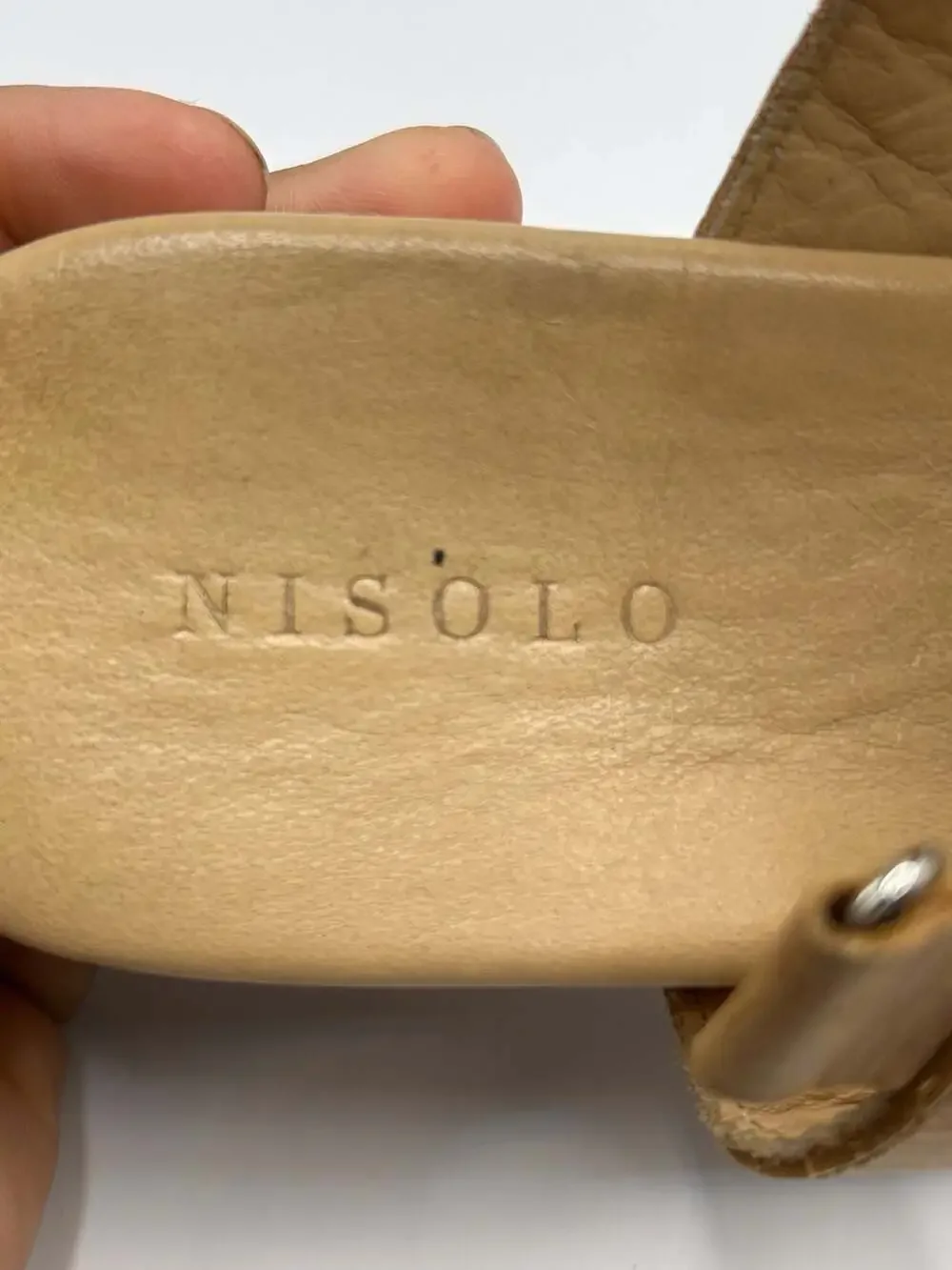 Nisolo Go-To Flatform Sandal Almond Leather Size 8